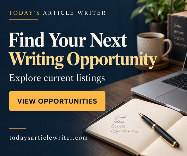 Find your next writing opportunity at Today's Article Writer